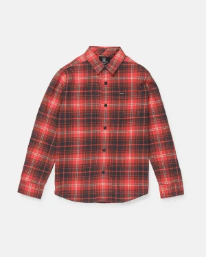 Big Boys Caden Plaid Rot - Langarmhemd