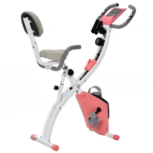 HOMCOM 2-in-1 Heimtrainer, klappbar, Pulssensor, Pink