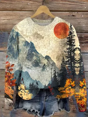 Landscape Sweater Einfacher Strickpullover