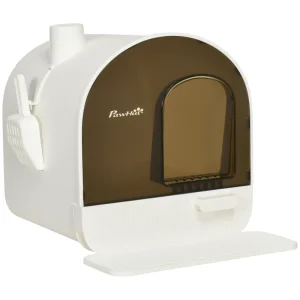 PawHut Hooded Cat Litter Box, Katzentoilette mit Deckel